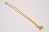 Authentic Christian Dior Gold Tone Chain Pendant Necklace CD 3505I