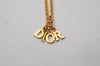 Authentic Christian Dior Gold Tone Chain Pendant Necklace CD 3505I