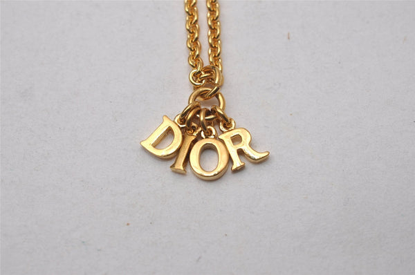 Authentic Christian Dior Gold Tone Chain Pendant Necklace CD 3505I