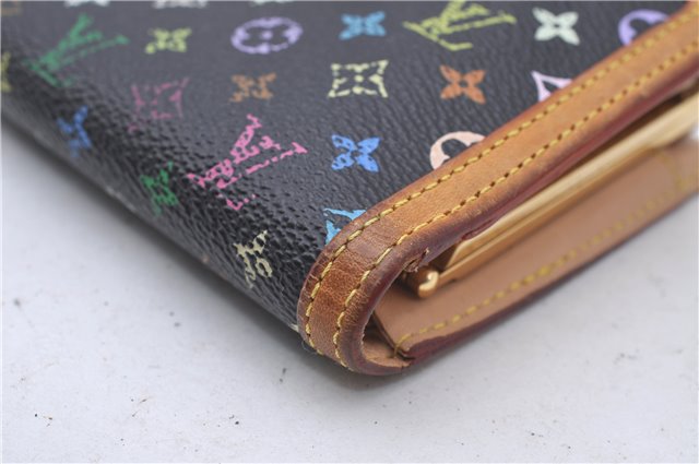 Louis Vuitton Monogram Multicolor Portefeuile Viennois Wallet M92988 Black 3509D