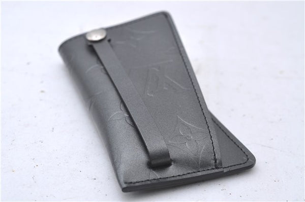 Authentic Louis Vuitton Monogram Mat Clochette PM Key Case Black M65133 LV 3510D