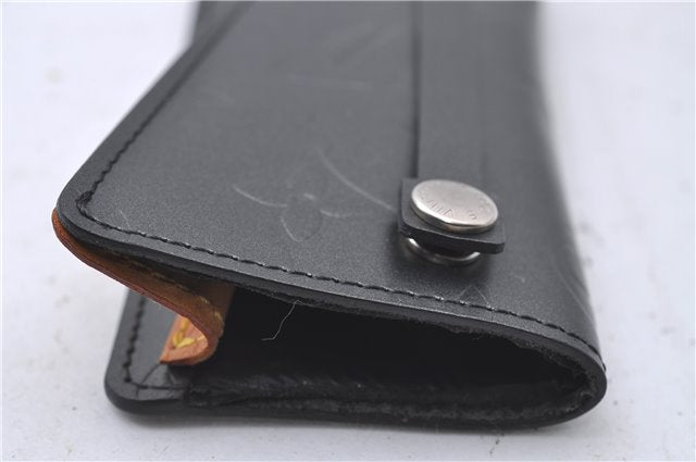 Authentic Louis Vuitton Monogram Mat Clochette PM Key Case Black M65133 LV 3510D