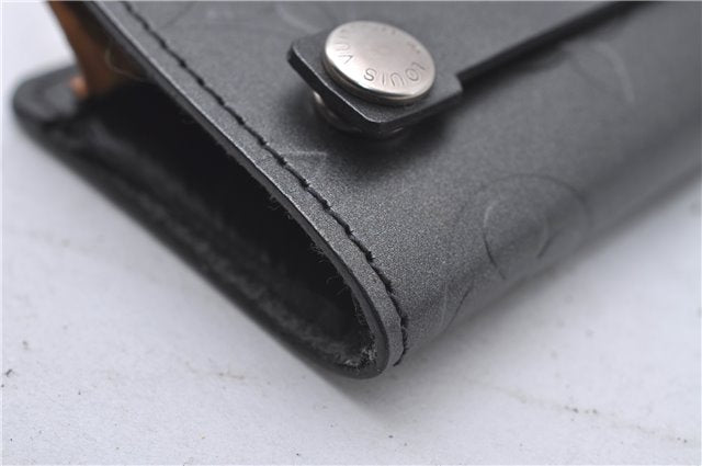 Authentic Louis Vuitton Monogram Mat Clochette PM Key Case Black M65133 LV 3510D