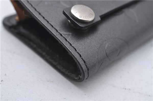 Authentic Louis Vuitton Monogram Mat Clochette PM Key Case Black M65133 LV 3510D