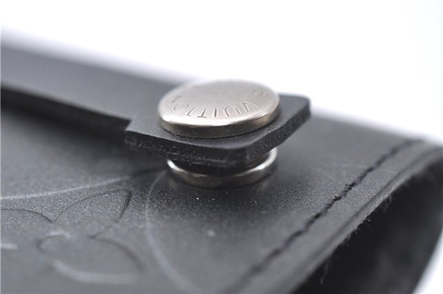 Authentic Louis Vuitton Monogram Mat Clochette PM Key Case Black M65133 LV 3510D