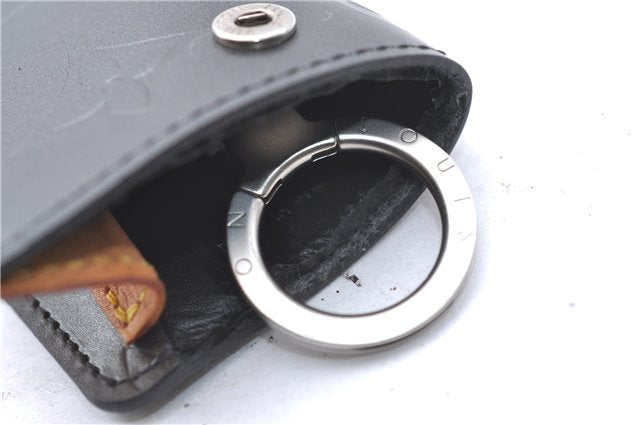 Authentic Louis Vuitton Monogram Mat Clochette PM Key Case Black M65133 LV 3510D