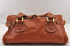 Authentic Chloe Vintage Paddington Leather Shoulder Hand Bag Brown 3514I