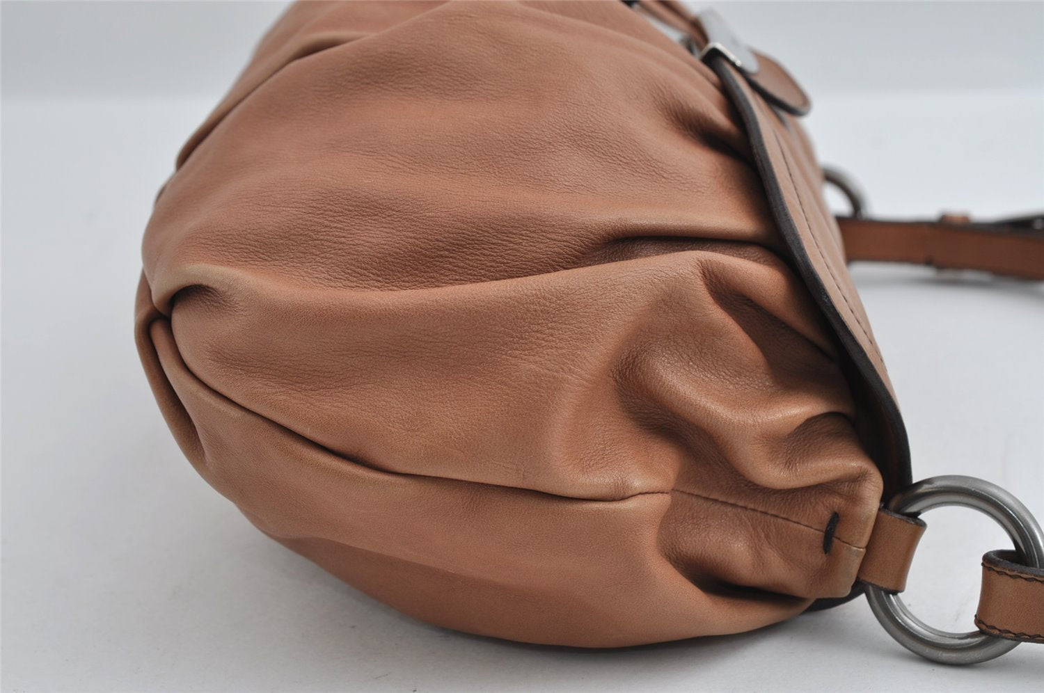 Authentic PRADA Vintage Leather Nappa Shoulder Hand Bag Purse Brown 3517I