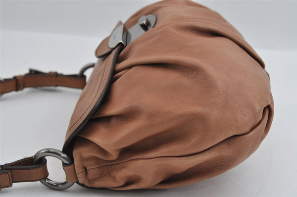 Authentic PRADA Vintage Leather Nappa Shoulder Hand Bag Purse Brown 3517I