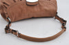 Authentic PRADA Vintage Leather Nappa Shoulder Hand Bag Purse Brown 3517I