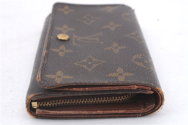 Auth Louis Vuitton Monogram Porte Monnaie Billets Tresor Wallet M61730 LV 3521D