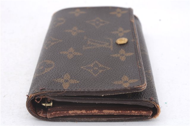 Auth Louis Vuitton Monogram Porte Monnaie Billets Tresor Wallet M61730 LV 3521D