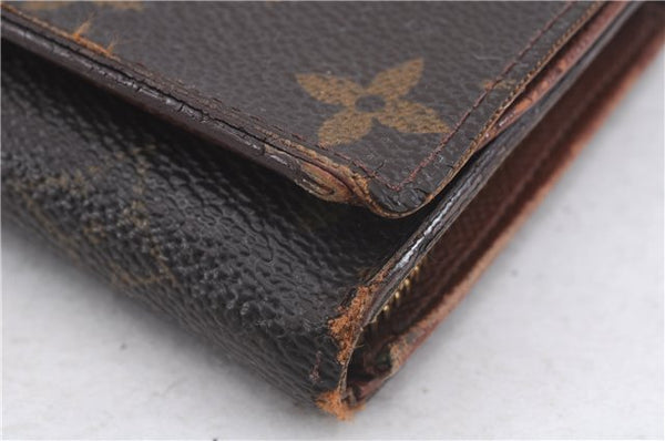 Auth Louis Vuitton Monogram Porte Monnaie Billets Tresor Wallet M61730 LV 3521D