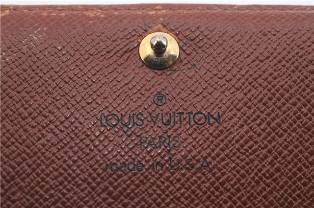 Auth Louis Vuitton Monogram Porte Monnaie Billets Tresor Wallet M61730 LV 3521D