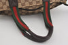 Authentic GUCCI Web Sherry Line Tote Bag GG Canvas Leather 131228 Brown 3521I