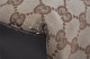Authentic GUCCI Web Sherry Line Tote Bag GG Canvas Leather 131228 Brown 3521I