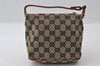 Authentic GUCCI Hand Bag Pouch Purse GG Canvas Leather 0391147 Black 3523I