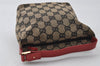 Authentic GUCCI Hand Bag Pouch Purse GG Canvas Leather 0391147 Black 3523I