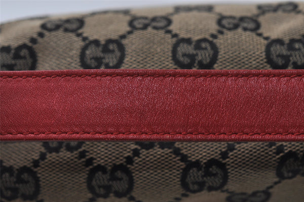 Authentic GUCCI Hand Bag Pouch Purse GG Canvas Leather 0391147 Black 3523I