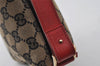 Authentic GUCCI Hand Bag Pouch Purse GG Canvas Leather 0391147 Black 3523I