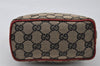 Authentic GUCCI Hand Bag Pouch Purse GG Canvas Leather 0391147 Black 3523I