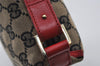 Authentic GUCCI Hand Bag Pouch Purse GG Canvas Leather 0391147 Black 3523I