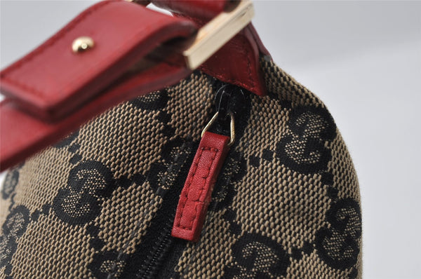 Authentic GUCCI Hand Bag Pouch Purse GG Canvas Leather 0391147 Black 3523I