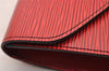 Authentic Louis Vuitton Epi Arts Deco Clutch Bag Red M52637 LV 3524I