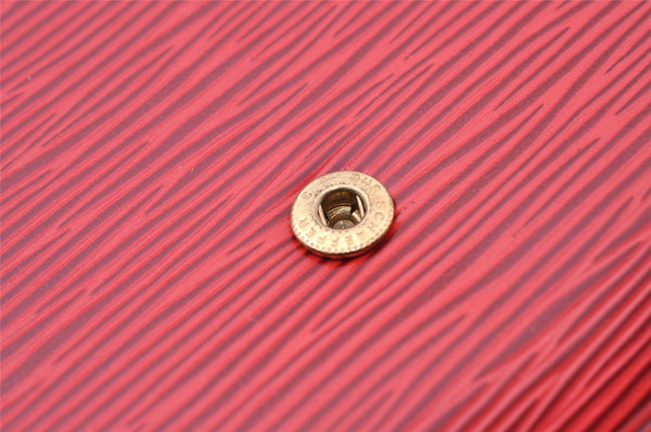 Authentic Louis Vuitton Epi Arts Deco Clutch Bag Red M52637 LV 3524I