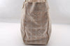 Authentic CHANEL New Travel Line Shoulder Tote Bag Nylon Leather Beige 3525I