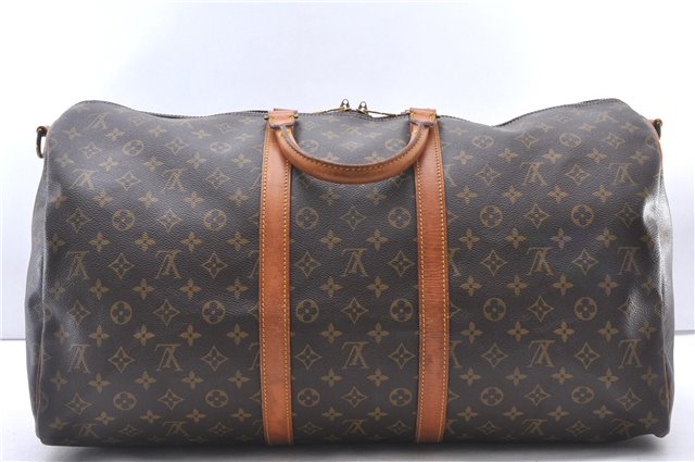 Authentic Louis Vuitton Monogram Keepall Bandouliere 55 M41414 Boston Bag 3527F