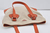 Authentic PRADA Vintage Canvas Leather Shoulder Tote Bag Beige Orange 3528I