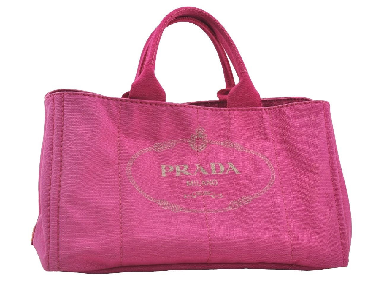 Authentic PRADA Canapa L Canvas Tote Hand Bag Pink 3529I