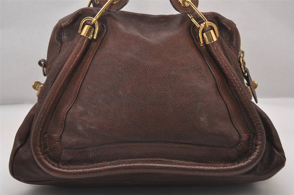 Authentic Chloe Paraty Medium 2Way Shoulder Hand Bag Purse Leather Brown 3530I