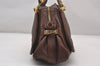 Authentic Chloe Paraty Medium 2Way Shoulder Hand Bag Purse Leather Brown 3530I