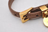 Authentic PRADA Vintage Saffiano Leather Bracelet Size M Brown Box 3536I