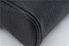 Authentic BURBERRY Vintage Leather Clutch Hand Bag Purse Black Box 3537D