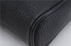 Authentic BURBERRY Vintage Leather Clutch Hand Bag Purse Black Box 3537D