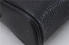 Authentic BURBERRY Vintage Leather Clutch Hand Bag Purse Black Box 3537D