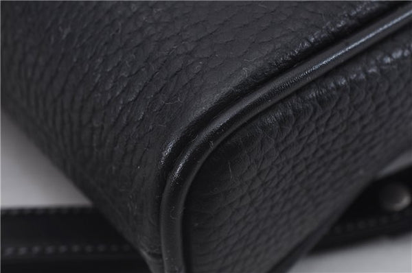 Authentic BURBERRY Vintage Leather Clutch Hand Bag Purse Black Box 3537D