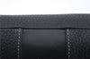 Authentic BURBERRY Vintage Leather Clutch Hand Bag Purse Black Box 3537D
