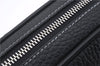 Authentic BURBERRY Vintage Leather Clutch Hand Bag Purse Black Box 3537D