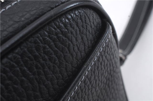 Authentic BURBERRY Vintage Leather Clutch Hand Bag Purse Black Box 3537D