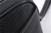 Authentic BURBERRY Vintage Leather Clutch Hand Bag Purse Black Box 3537D