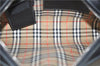 Authentic BURBERRY Vintage Leather Clutch Hand Bag Purse Black Box 3537D