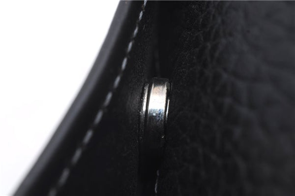 Authentic BURBERRY Vintage Leather Clutch Hand Bag Purse Black Box 3537D