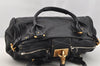 Authentic Chloe Vintage Paddington Leather Shoulder Hand Bag Black 3537I