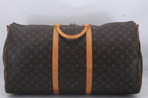 Auth Louis Vuitton Monogram Keepall Bandouliere 60 Boston Bag M41412 LV 3543D