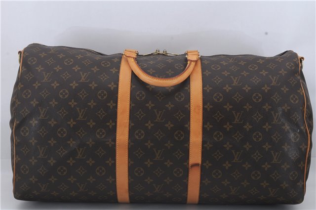 Auth Louis Vuitton Monogram Keepall Bandouliere 60 Boston Bag M41412 LV 3543D