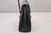 Authentic GUCCI Vintage Micro GG PVC Leather Hand Bag Purse Navy Blue 3543I